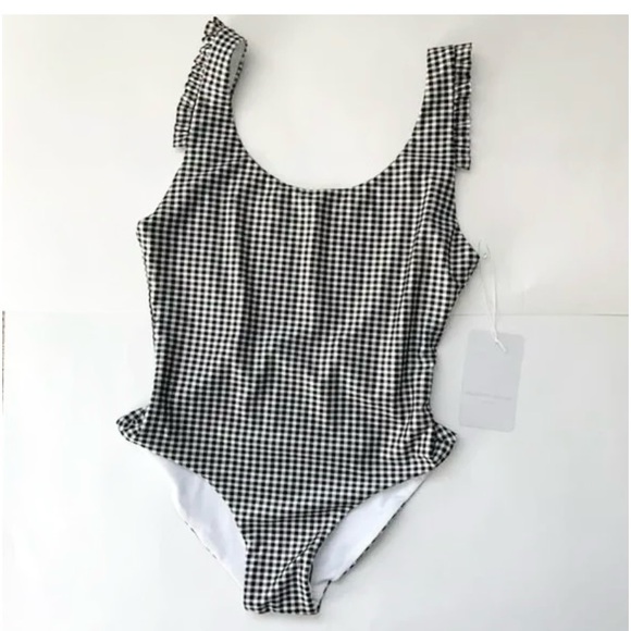 Amanda Uprichard High Thigh Low Back Ruffle One Piece Swimsuit Size Small - Picture 4 of 11